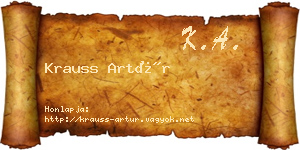 Krauss Artúr névjegykártya